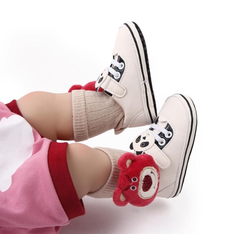 Bebek Ayakkabısı Yeni Sonbahar Çocuk Bebek Yürümeye Başlayan Ayakkabı Çizgi Film Panda Kız Ayakkabısı Kaymaz Yumuşak Tabanlı Erkek Ayakkabısı Sevimli Günlük Spor Ayakkabı Apatos Bebe