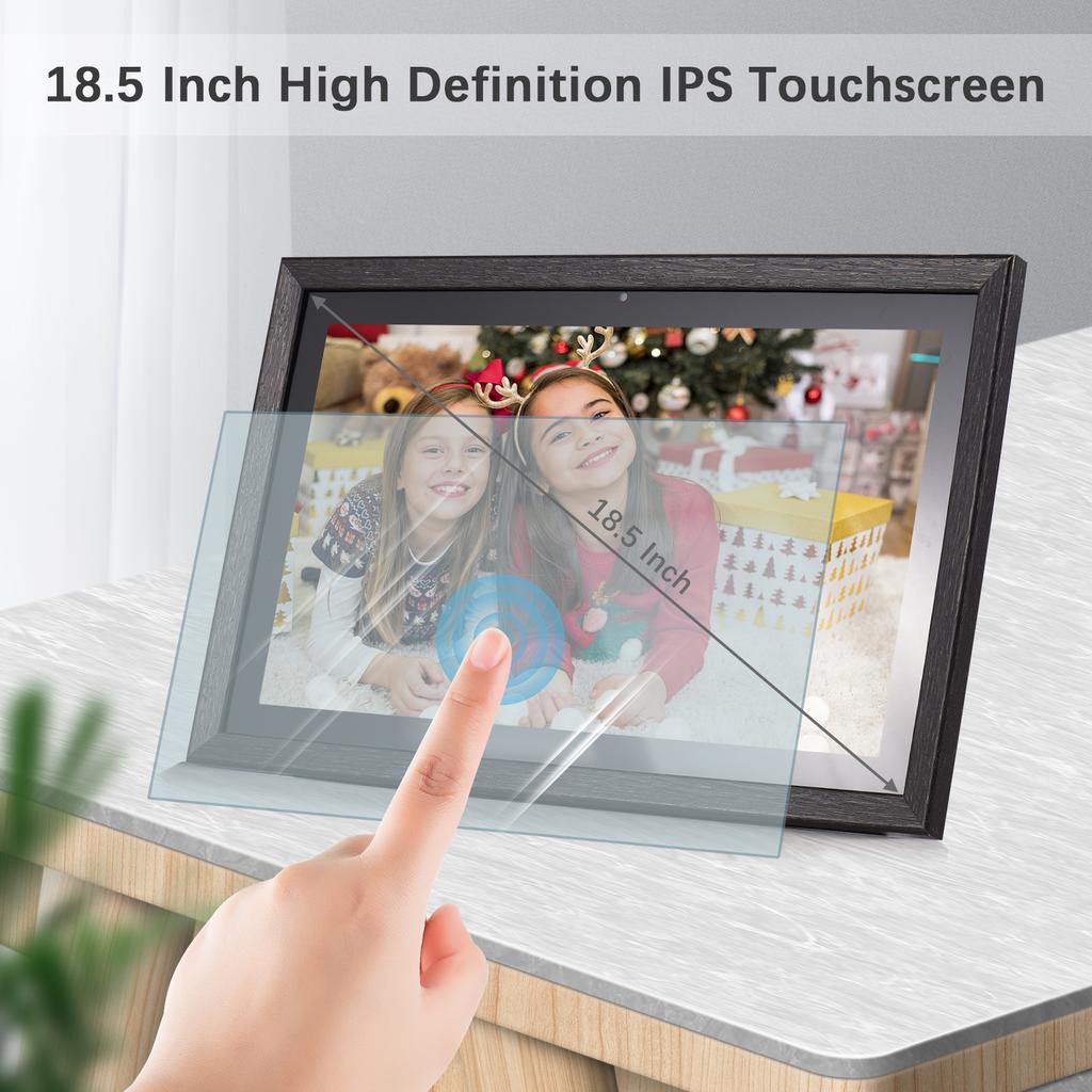 Andoer 18.5 Inch L WiFi Digital Photo Frame Cloud Digital Picture Frame Wall Mountable
