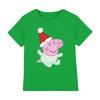 Peppa Pig Evie Pig Santa Hat Kids T-shirt 3-8 Years, Kelly Green