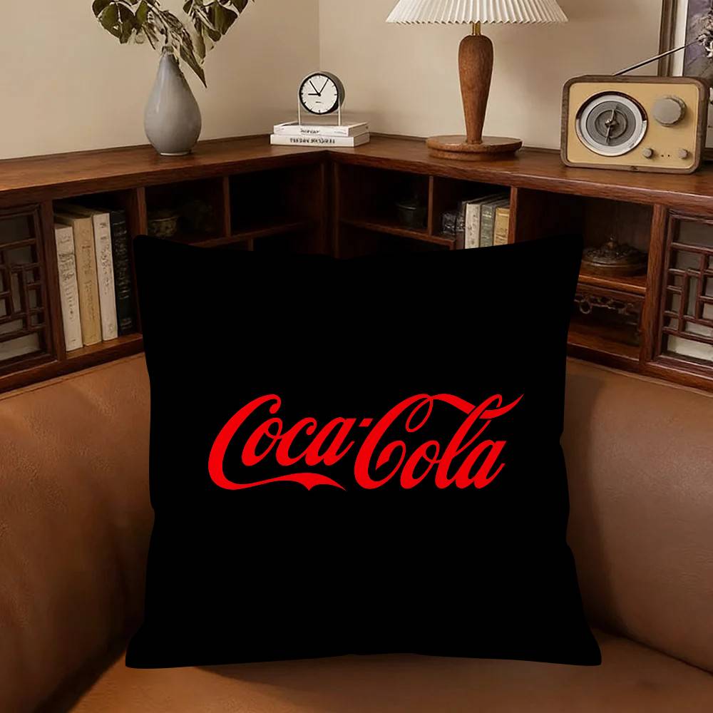 CCoca CCola Pillow Case Fashion Square Pillowcase Bedroom Sofa Room Ins Decoration Leisure