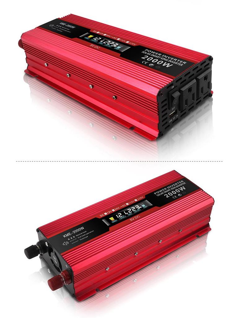 Little Genius 2000W Car Inverter 12V to 110V/220V with LCD Display