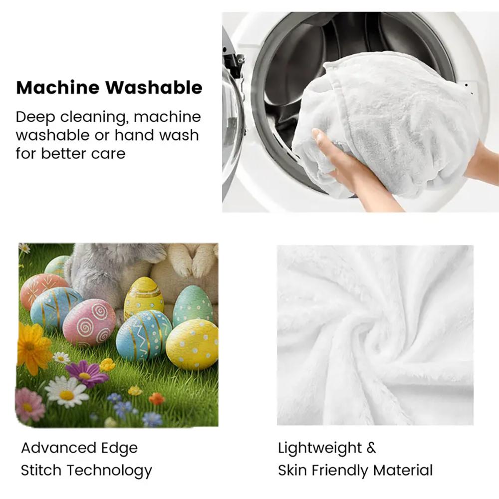 Easter Bunny thin Flannel Blanket for Bedrooms,Living Rooms,Sofas Blankets,Lunch Breaks,Picnics,blankets fluffy