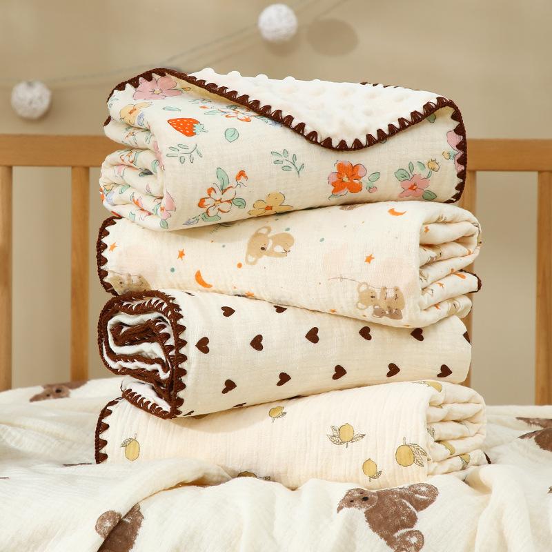 Beanie Blanket Baby Four Seasons Cover Blanket Pure Cotton Gauze Quilt Air Conditioning Quilt Baby Blanket Bath Towel Swaddle