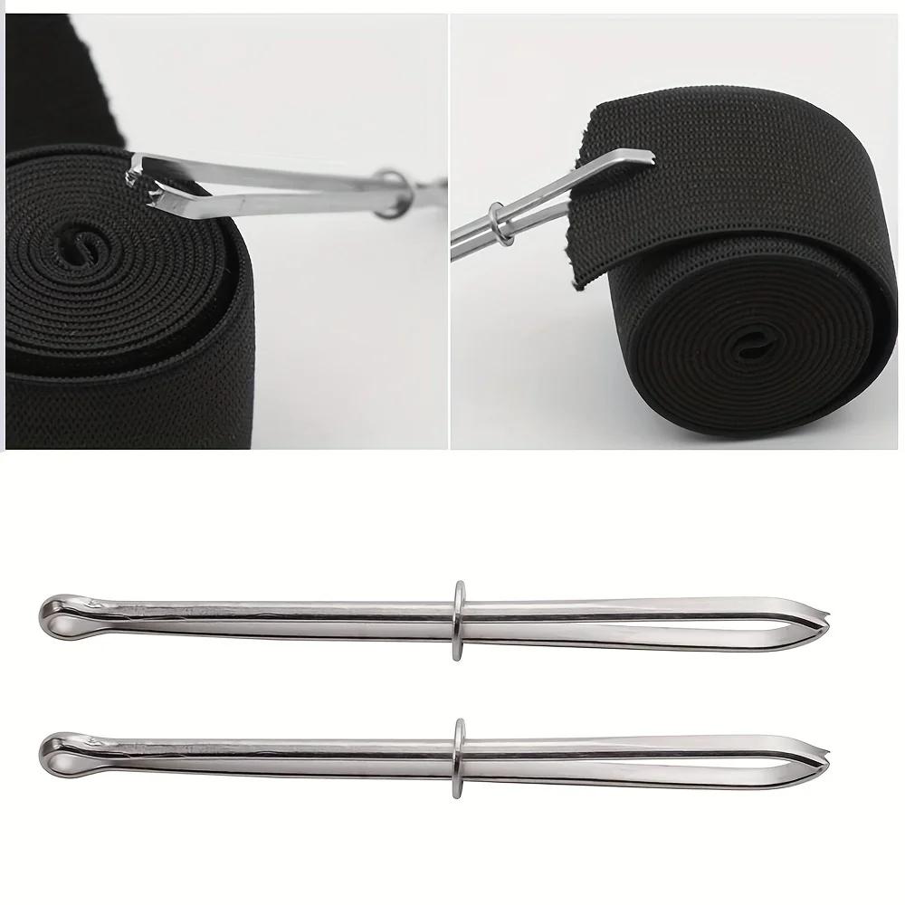 2-piece Ultimate Elastic Thread Tweezer Set - Self locking Design, Easy Belt Sewing Tool, Suitable for Handicraft Enthusiasts