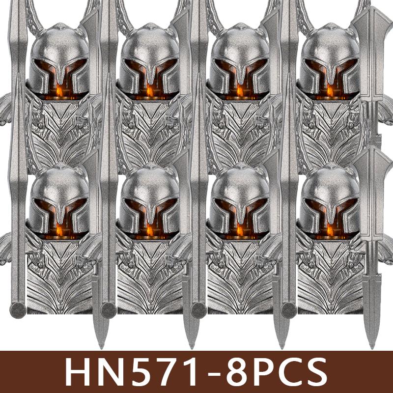 Medieval Castle Soldier Figures Building Blocks Military Dragon Knight Guard Armored Warrior Infantry Sword Spear Bricks Toy Boy