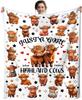 1PC Throw Cute Highland Cow Flannel Blanket for Couch Bed Sofa Warm blankets Perfect Festival Gifts for a Girl Boy who Loves Cow