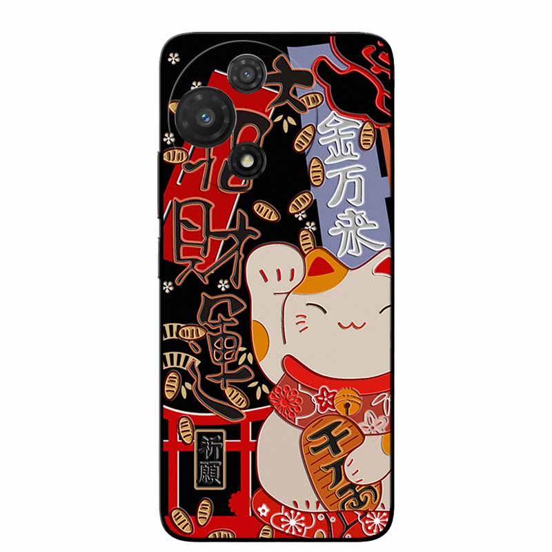 3D Cartoon Emboss Case For TCL 60R / TCL 60 SE NxtPaper Relief Embossed Retro Silicone Covers For 60 SE NXTpaper 5G Anime Bumper