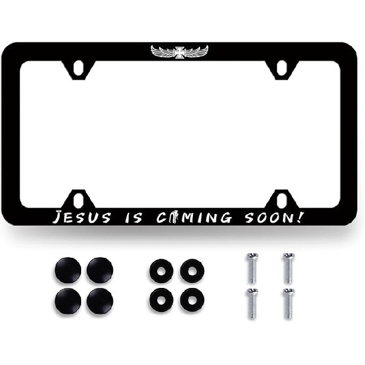 Hummingbird License Plate Frame Cherry Blossom Pink Flower License Plate Holder Colorful License Plate For Car Decoration Stainless Steel Bird Car