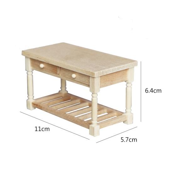 1/12 Dollhouse Mini 2-drawer Dinning Table Furniture Model Kitchen Scene Decor