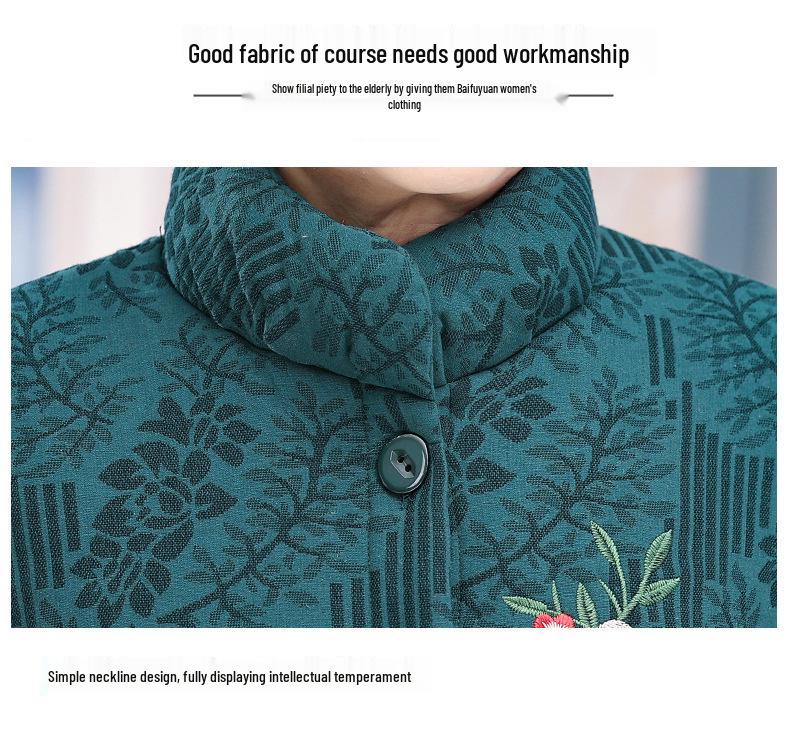 Damen Winterjacke aus Baumwolle mit Samt für Mittelalte und Ältere