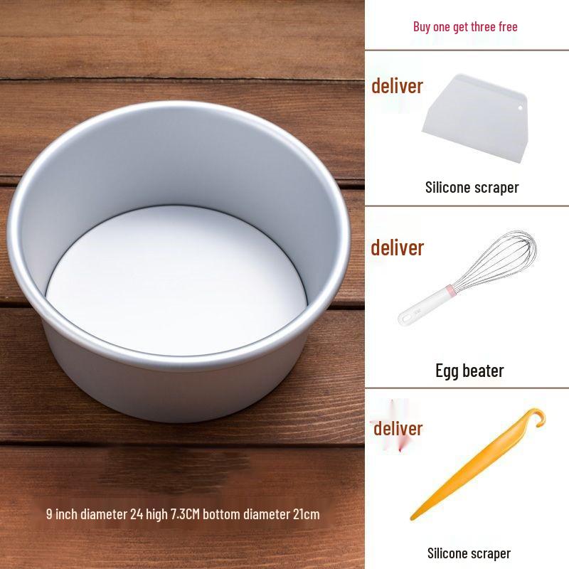 Aluminum Alloy Non-Stick Baking Pan with Removable Bottom for Chiffon Cakes and Mousse