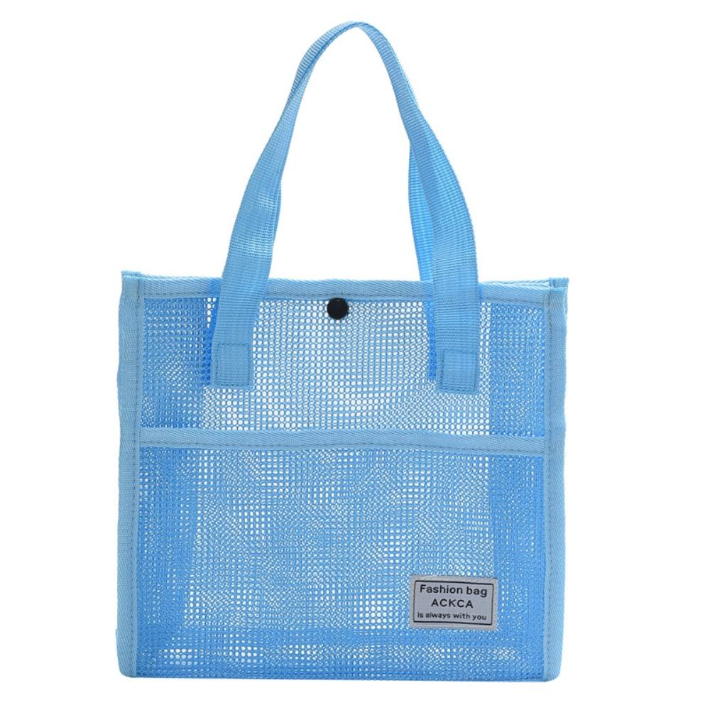 Portable Large Capacity Women's Bag Solid Color Breathable Women's Handle Bag Mesh Beach Bag Shopping Top-Handle Bags
