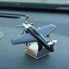 Solar-Powered Rotating Airplane Dashboard Ornament Plastic Creative Car Interior Accessory - Novelty Desktop Decoration for Car