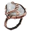 Moonstone Natural Gemstone Copper Wired Ring US Size-7.25 R 4706