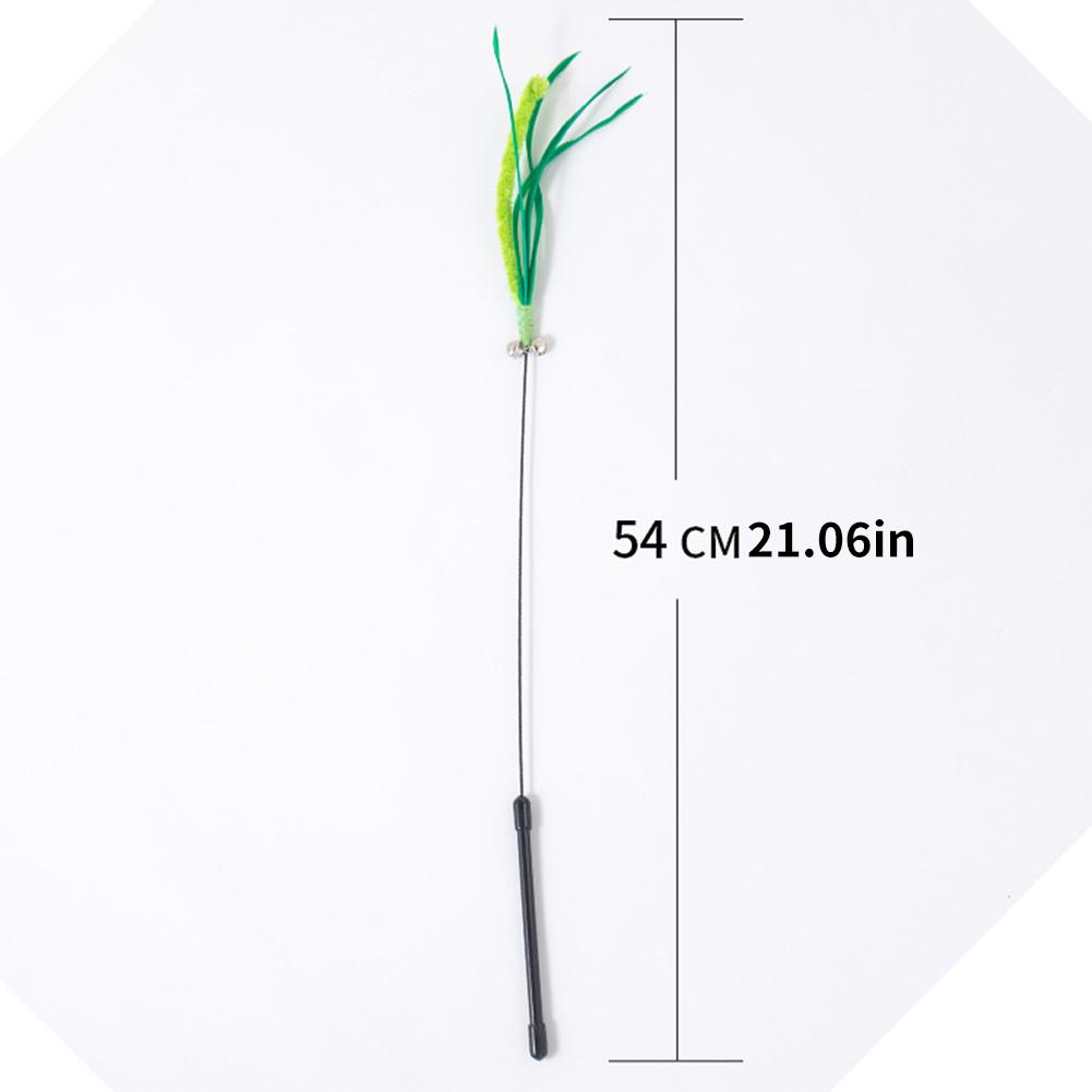 Cat Teasing Toy Interactive Tail Grass Dog Sage Feather Long Pole Cat Teasing Stick Bite Resistant Cat Sound Toy Pet Supplies