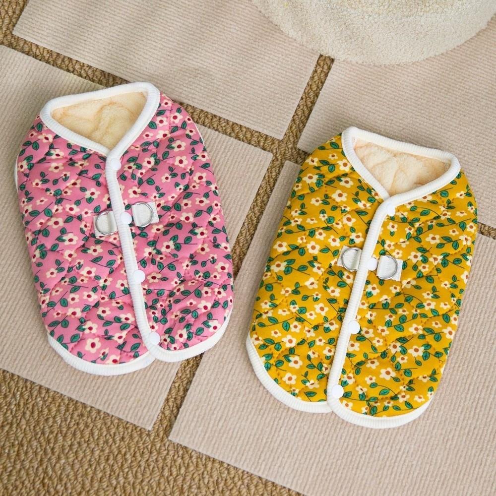 Polyester Cotton Dog Vest Floral Kitten Apparel New Puppy Clothes Autumn Winter
