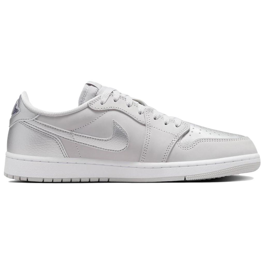 Jordan Air Jordan 1 Low OG 'Metallic Silver' Leather Abrasion Resistant Low Top Vintage Basketball Shoes Unisex CZ0790-002-