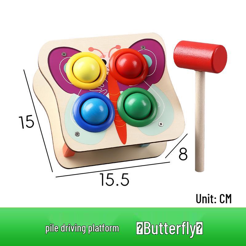 

Montessori Wooden Knocking Ball Table: Toddler Color Matching & Pounding Toy