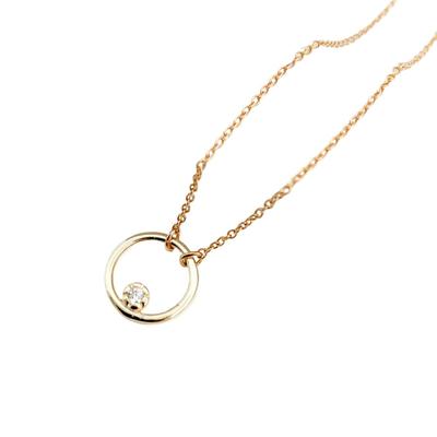 [Naot Jewelry] Women's Necklace Cubic Zirconia Gold Cubic Zirconia Circle Necklace