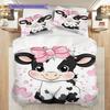 Cow Pattern Bedding Quilt Set Quilt Cover Pillowcase Home Decoration Birthday Gift (1 * duvet cover + 2 * pillowcase, without core)