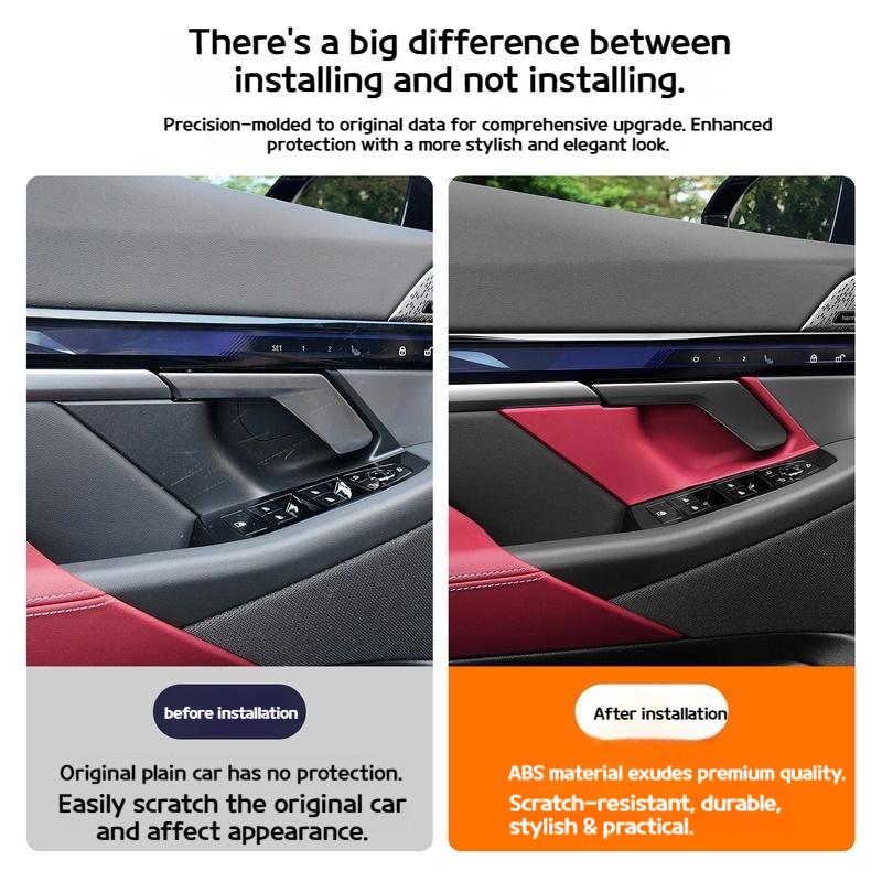 Suitable for BMW 5 Series G60 2025-2026 ASB material Car Interior modification of the inner handle door bowl protective panel