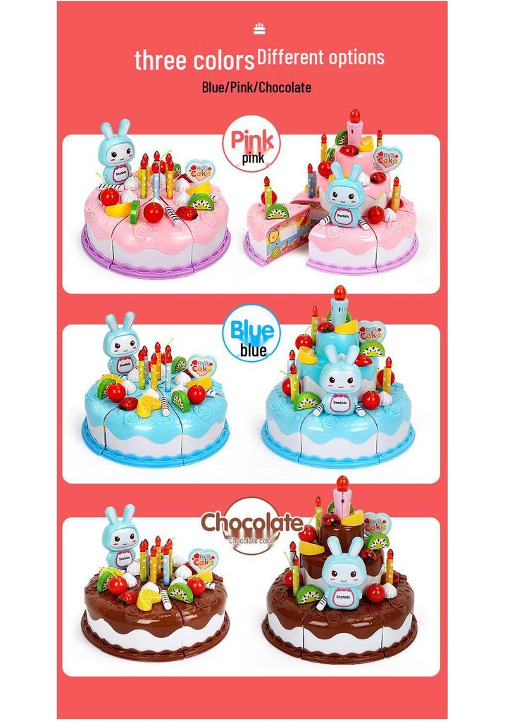 Children's Birthday Cake Pretend Play Kitchen Toy for Ages 1-3