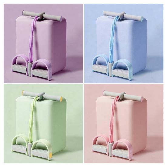 Pedal Resistance Band with Handle 4/6-Tube Pedal Ankle Puller Elastic Sit-up Pull Rope Men Women Yoga Pedal Workout Band Exercise Equipment