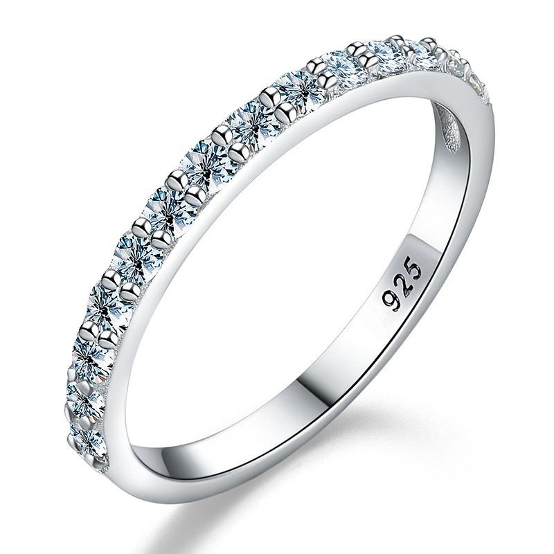 GRA Test Passed Moissanite Ring Matching Wedding Diamond Band for Women 925 Silver Female Crown Single Tail Ring Jewelr