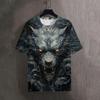 Men's T-Shirts Summer Animal Wolf  Pattern 3D Print Tops Tees Women Streetwear Fashion Oversized T Shirt Men Clothing
