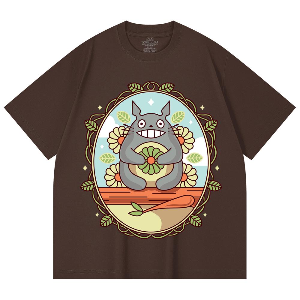 230 Gsm 100% Cotton Ghibli V6 Totoro Print Unisex Heavy Cotton T Shirt