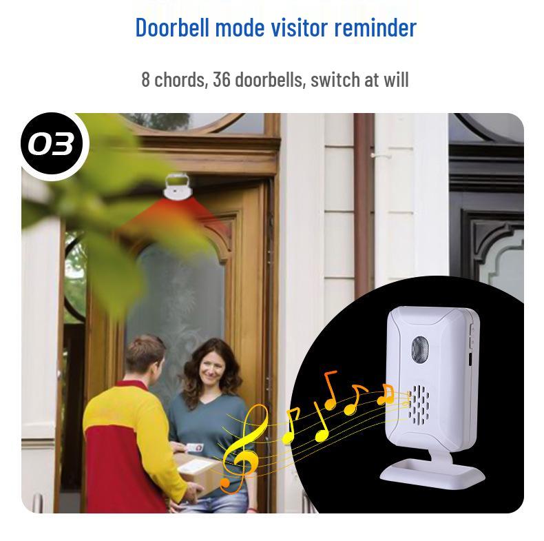 Wireless Infrared Welcome Doorbell - Long Distance Induction for Store or Home