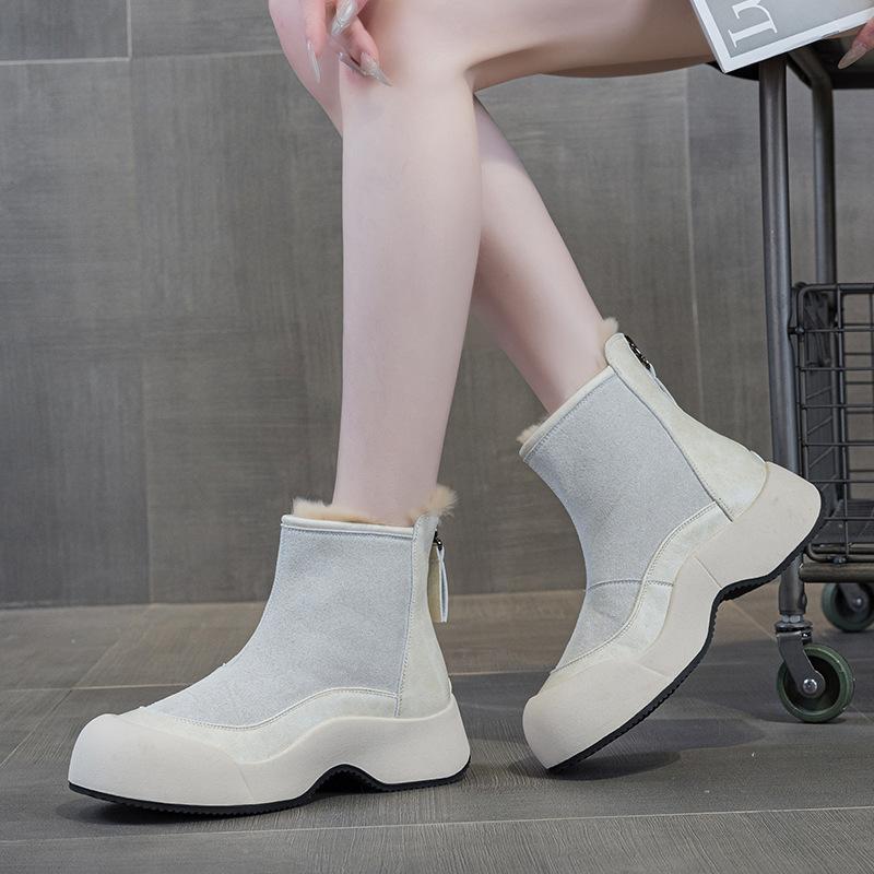 9969 Leather High-top Shoes Children's New Versatile Autumn and Winter Platform Sports and Leisure Shoes