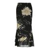 Goth Dark Y2K Aestheics Double Layer Mesh A Line Skirt Women Fashion Florals Print Slim Skirts Fairy Streetwear Gothic Bottoms