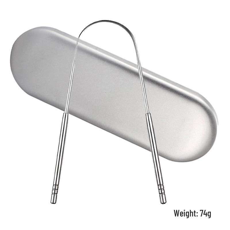 Stainless Steel Dental Tool Set: U-Shaped Tongue Scraper, Oral Mirror, and Tartar Remover