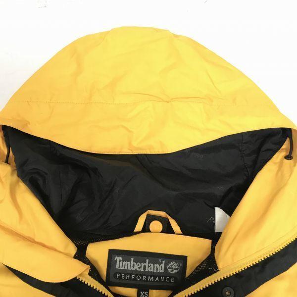 Timberland Wodoodporna Parka Górska Pikowana Bluzon Odzież Wierzchnia Płaszcz Męski XS Żółty Pełny Podwójny Zamek Błyskawiczny(UŻYWANY)