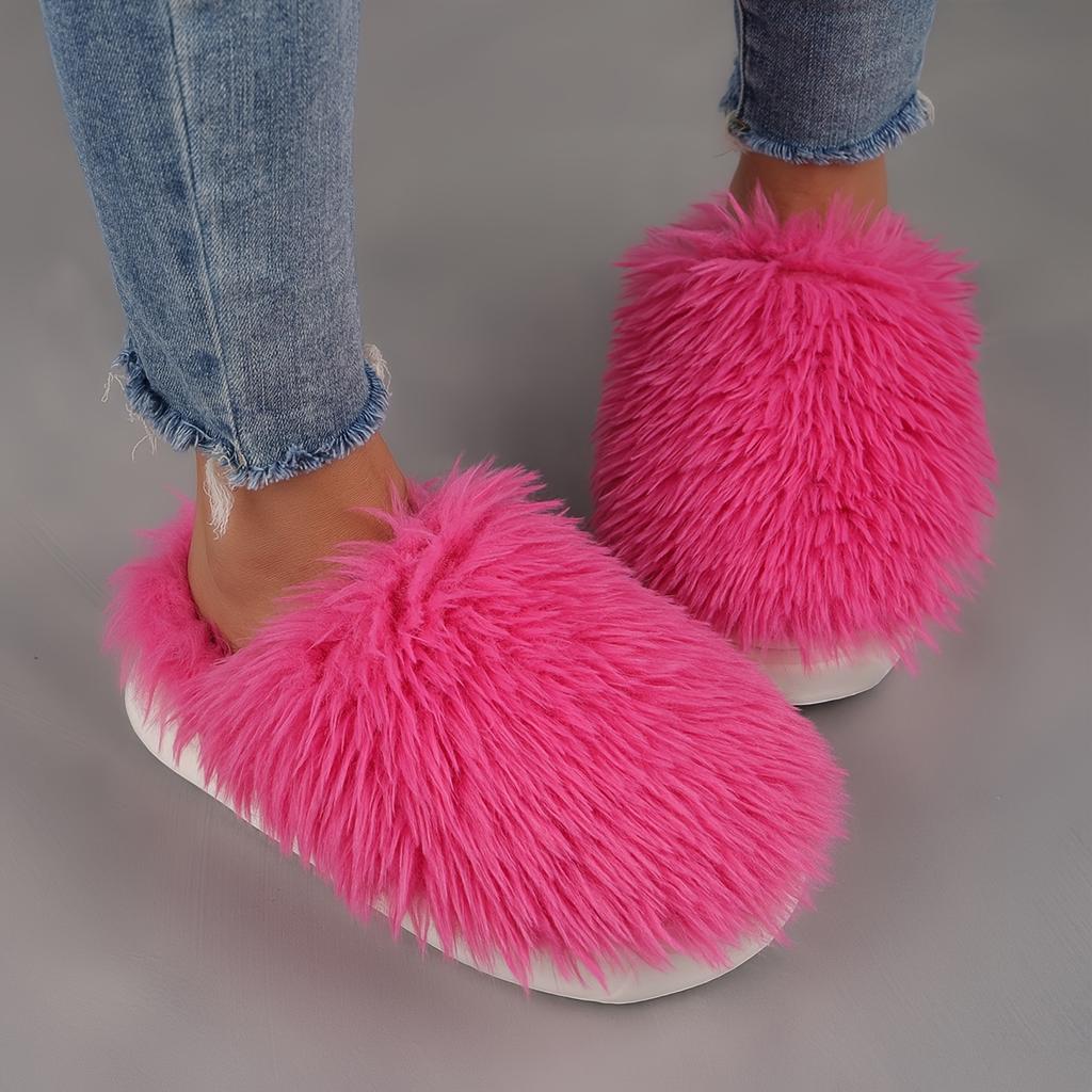 Women's Winter Plush Slip-On Slippers Warm Non-Slip Indoor House Shoes for Cold Weather Warm Slippers(Order A Size Up)