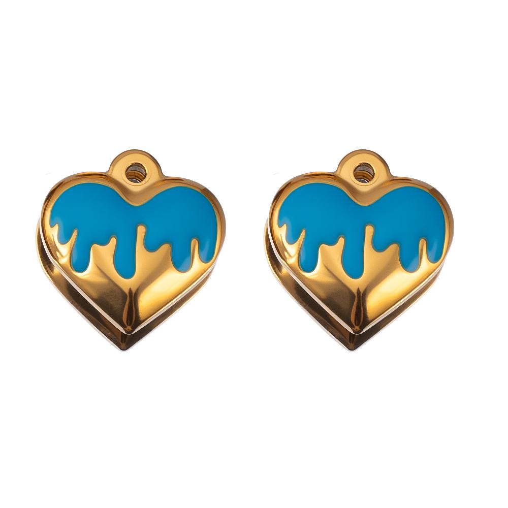 2pcs Stainless Steel Blue Enamel Marine Anklet Charms Bohemia Pendant Base for DIY Earrings Necklaces Vacation Jewelry Findings