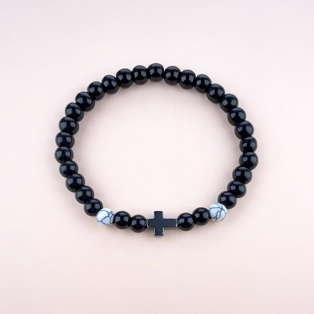 Men s Bestseller: White Pine & Obsidian Beaded Bracelet - Unisex Jewelry