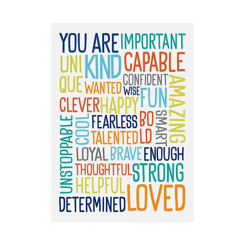 

Дети Положительные Утверждения Художественные Печати Вдохновляющий Плакат Цитаты Уверенности В Себе Картина На Холсте Настенные Картины Декор Класса 20x30cm
