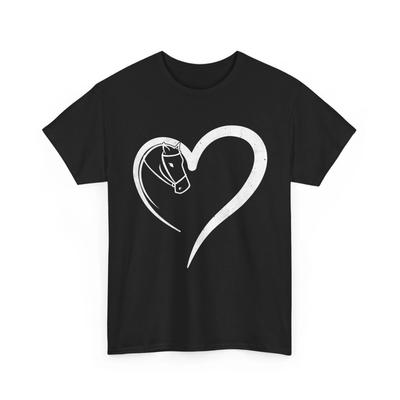 Pferdekopf mit Herz T-Shirt, Pferdeliebhaber Reiten Damen Herren T-Shirt