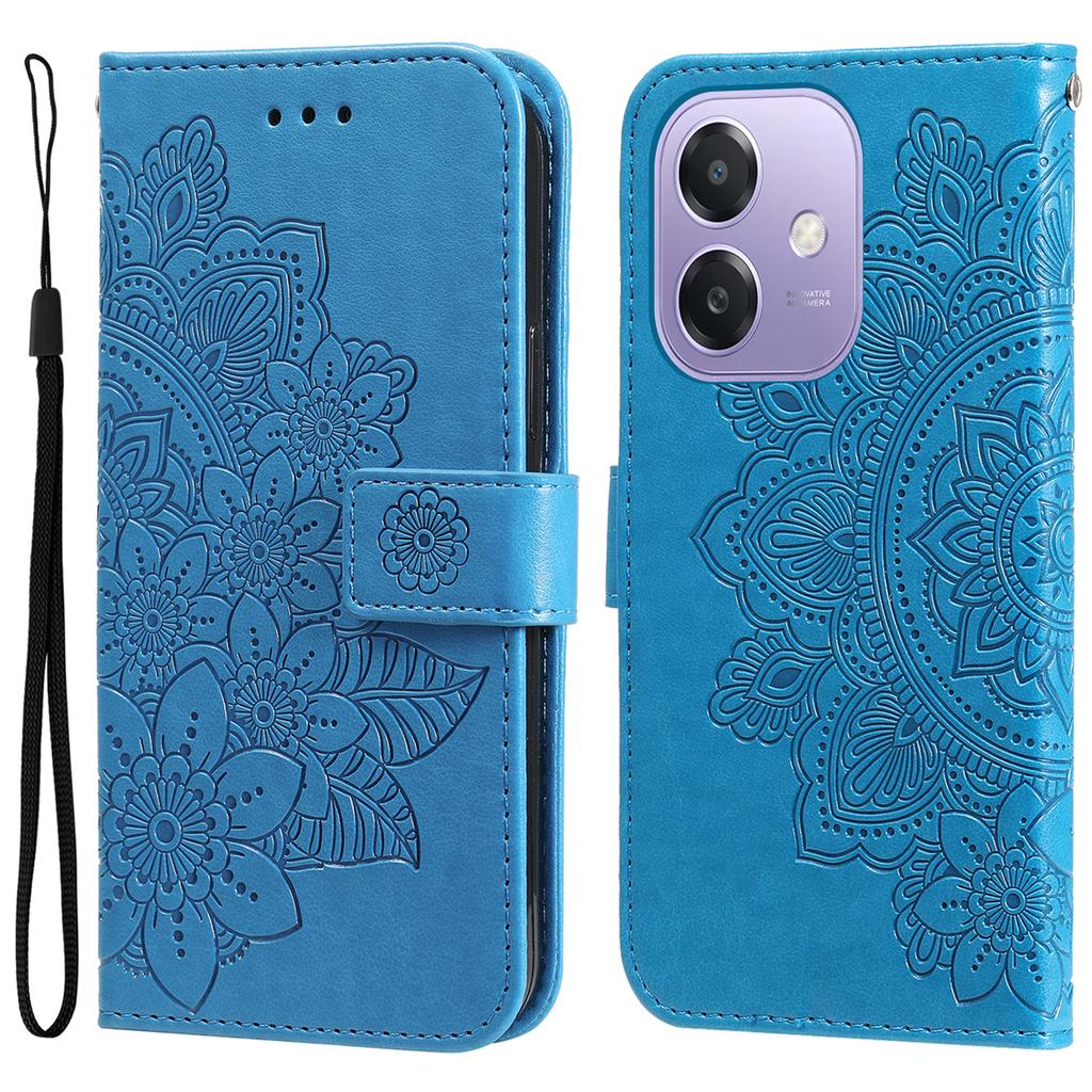 For Oppo A5x 5G/A3x 4G/A3x 5G (India) Case Floral Pattern PU Leather Wallet Stand Phone Cover
