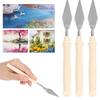 7PiecesCake Palette Knife Art Small Clay Tools Baking Mini Oil Spatula for Decoration DIY/Decoration Design PlasticWooden Handle