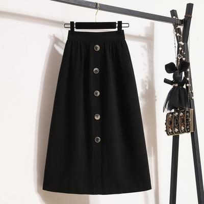 DIMANAF 2025 Spring Summer Plus Size Women New Skirts Vintage Elastic Elegant Button Skirts Loose High Waist