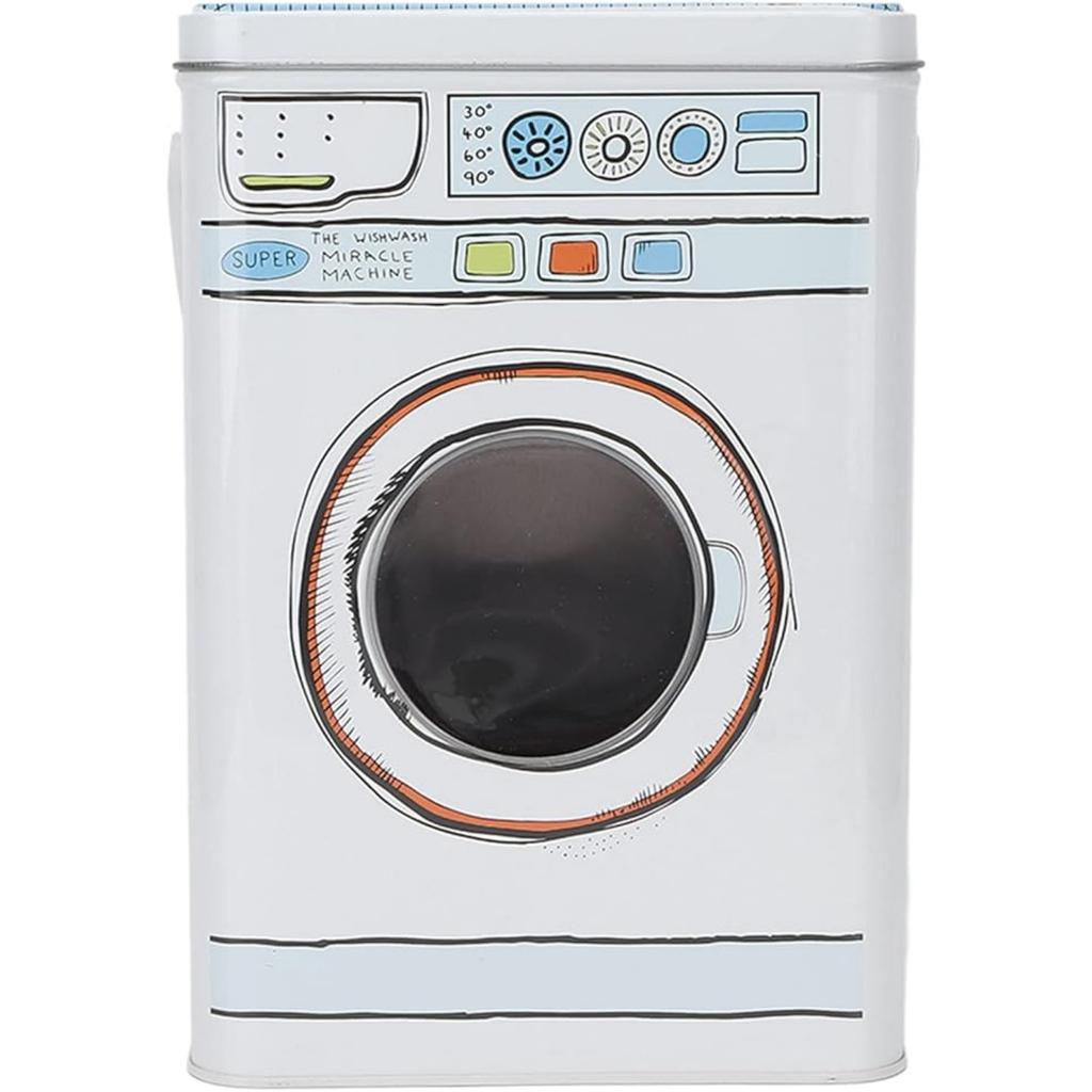 Laundry Powder Bin,Metal Washing Machine Shape Laundry Powder Bin Ideal for Holding Pods Tablets Detergent