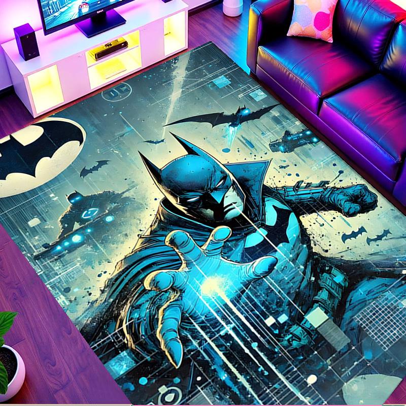 Batman Print Rug, Washable Floor Carpet, For Entryway Dorm Laundry Room Office Study, Home Decor Birthday Christmas Gift