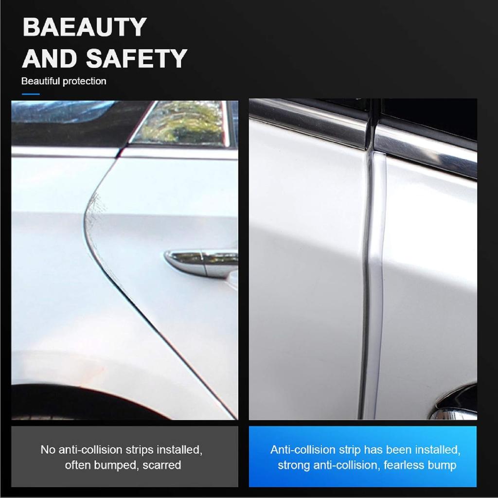 Car Door Edge Guards Clear, 16Ft Rubber Seal Protector U Shape Edge Trim Car Door Edge Protection Fit For Most Car