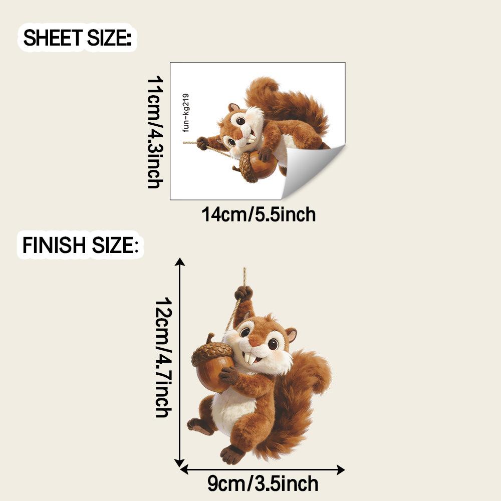 Cartoon Niedriges kleines Eichhörnchen Schlafzimmer, Wohnzimmer, Eingangshalle, Heimdekoration, Wandverschönerung, Dekoration, Schalteraufkleber