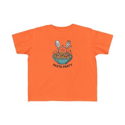 Kids Pasta Party T-Shirt | Spaghetti Bowl Illustration, Fork Spoon Graphic