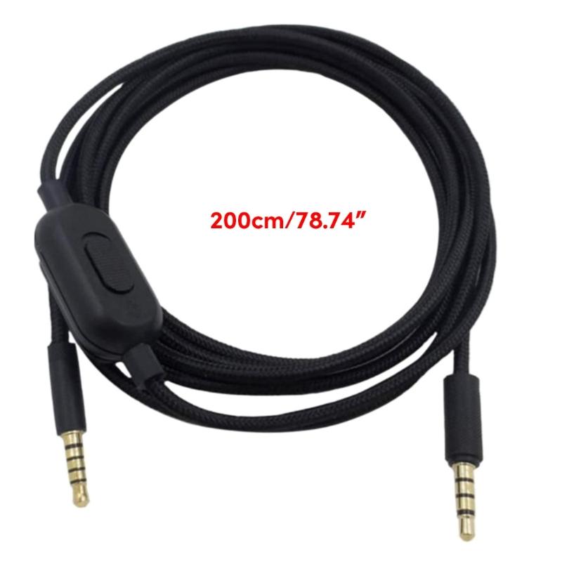 Gaming 3.5mm Headphone Cable with in line Volume Control and Microphone Function Compatible for G433/G233 Headphones