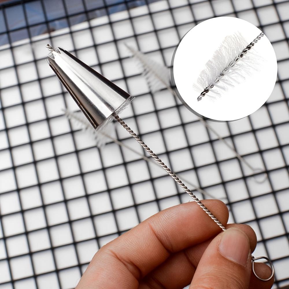 3 Pc, 304 Stainless Steel & Nylon Fiber Cake Decorating Cleaning Brush Set, for Piping Tips